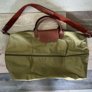 XL Longchamp Expandable Travel Bag Green